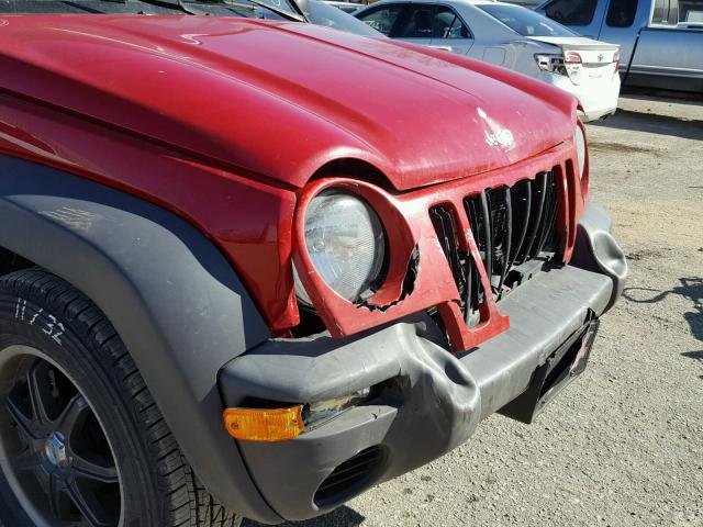 1J4GL48K94W276919 - 2004 JEEP LIBERTY SP RED photo 9