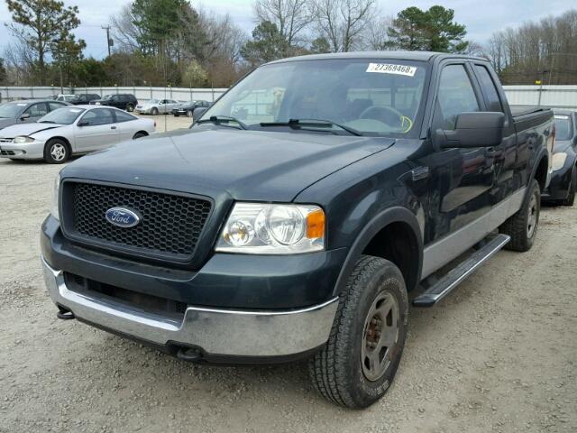 1FTPX14585NB67688 - 2005 FORD F150 GREEN photo 2