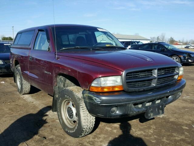 1B7GG16X72S646261 - 2002 DODGE DAKOTA BAS MAROON photo 1