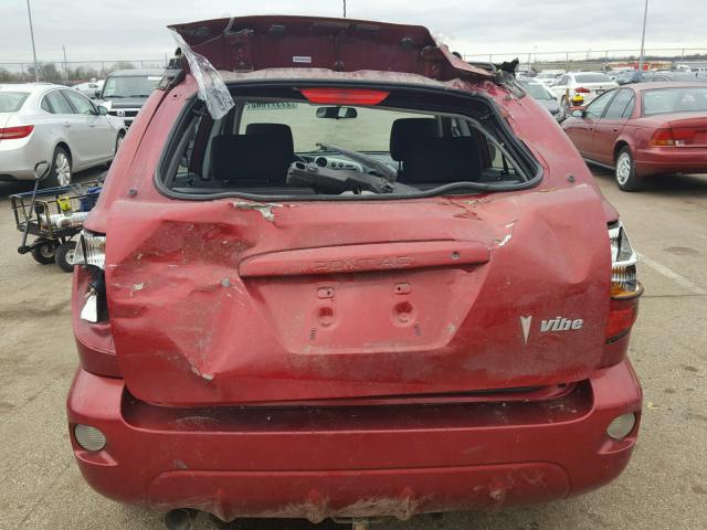 5Y2SL63825Z428000 - 2005 PONTIAC VIBE RED photo 9