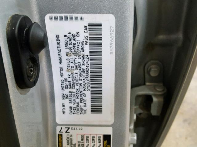 5Y2SL65886Z434124 - 2006 PONTIAC VIBE GRAY photo 10