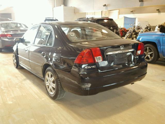 2HGES267X3H611672 - 2003 HONDA CIVIC EX შავი ფოტო 3