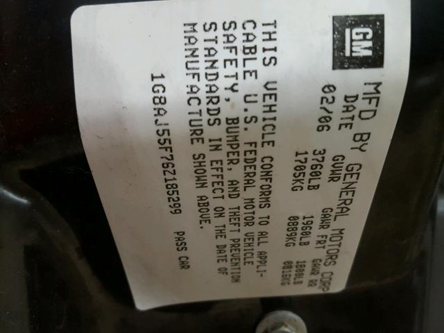 1G8AJ55F76Z185299 - 2006 SATURN ION LEVEL 灰色 照片 10