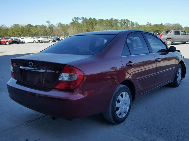 JTDBE32K420012391 - 2002 TOYOTA CAMRY LE RED photo 4