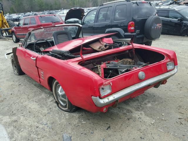 6F08T362923 - 1966 FORD MUSTANG RED photo 3