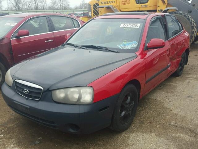 KMHDN55D02U035592 - 2002 HYUNDAI ELANTRA GL RED photo 2