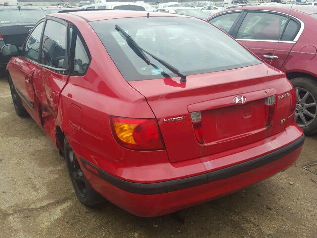 KMHDN55D02U035592 - 2002 HYUNDAI ELANTRA GL RED photo 3