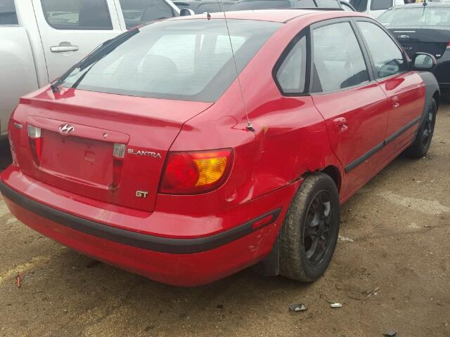 KMHDN55D02U035592 - 2002 HYUNDAI ELANTRA GL RED photo 4