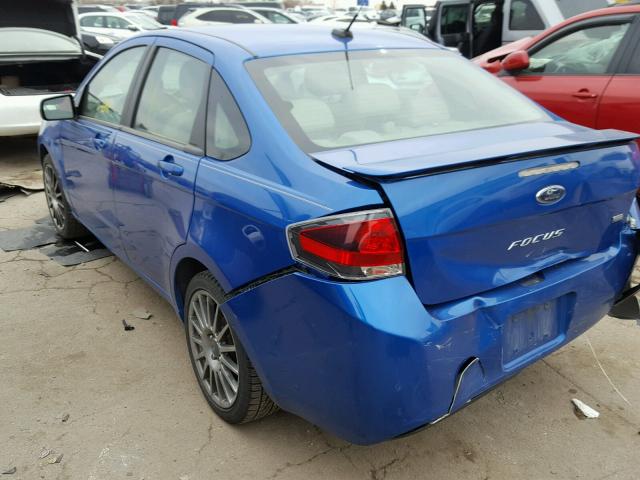 1FAHP3GN6BW175649 - 2011 FORD FOCUS SES BLUE photo 3