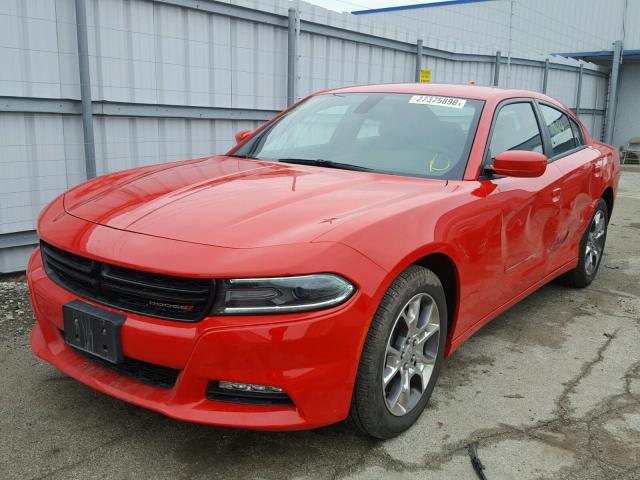 2C3CDXJG3HH526351 - 2017 DODGE CHARGER SX RED photo 2