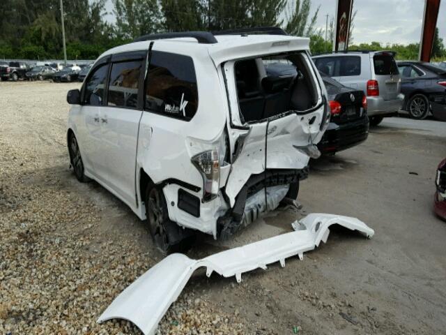 5TDXK3DCXGS734232 - 2016 TOYOTA SIENNA SE WHITE photo 3