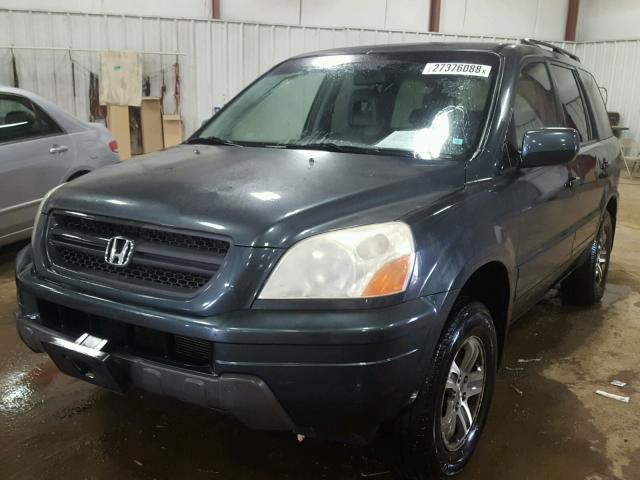 2HKYF18634H003791 - 2004 HONDA PILOT EXL BLUE photo 2