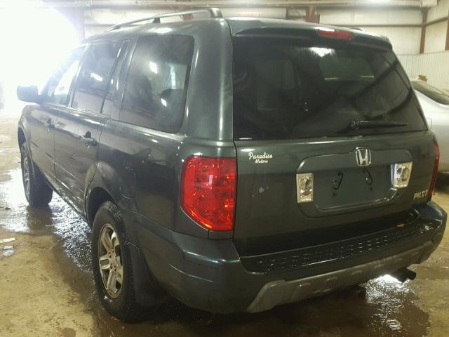 2HKYF18634H003791 - 2004 HONDA PILOT EXL BLUE photo 3