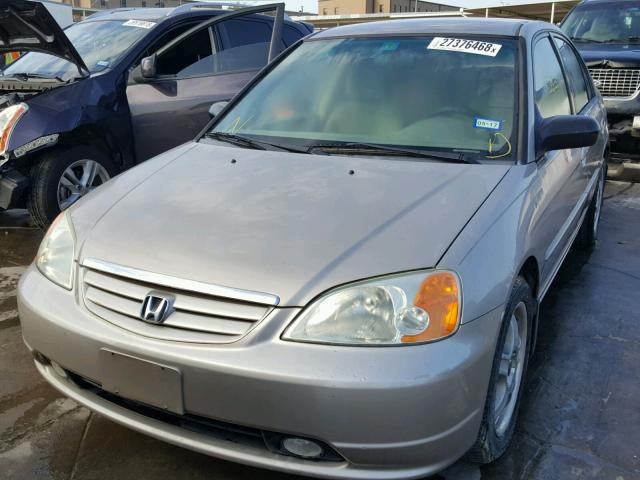 1HGES16512L057612 - 2002 HONDA CIVIC LX GOLD photo 2