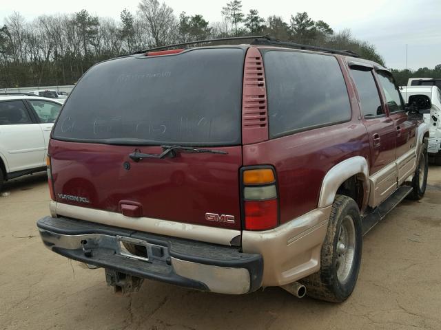 1GKFK16Z64J125296 - 2004 GMC YUKON XL K BURGUNDY photo 4