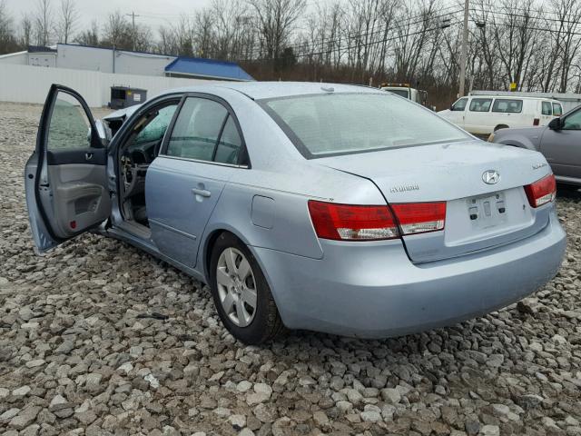 5NPET46C48H349778 - 2008 HYUNDAI SONATA GLS BLUE photo 3