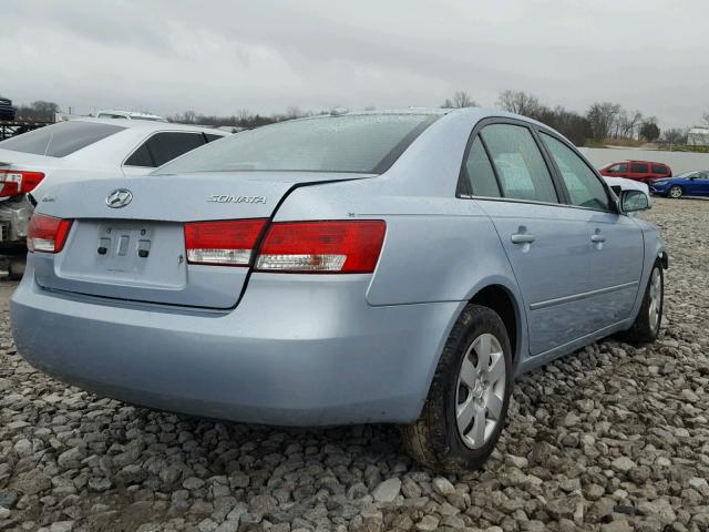 5NPET46C48H349778 - 2008 HYUNDAI SONATA GLS BLUE photo 4