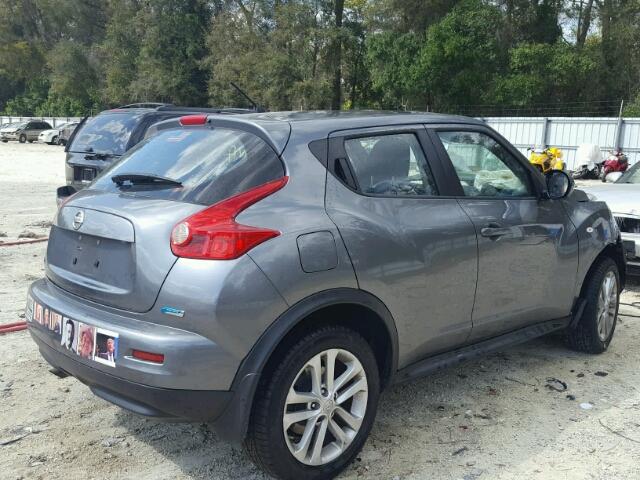 JN8AF5MR6CT104606 - 2012 NISSAN JUKE S GRAY photo 4