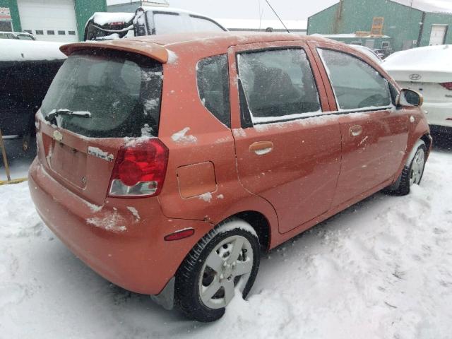 KL1TD62625B367913 - 2005 CHEVROLET AVEO BASE ORANGE photo 4