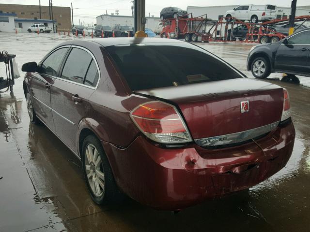 1G8ZS57N08F240829 - 2008 SATURN AURA XE BURGUNDY photo 3