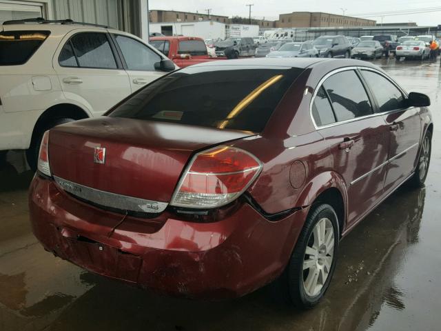 1G8ZS57N08F240829 - 2008 SATURN AURA XE BURGUNDY photo 4