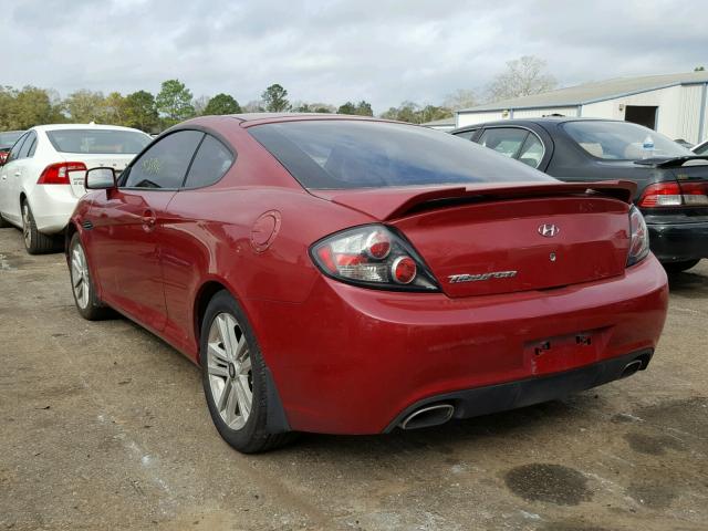 KMHHM66D48U282275 - 2008 HYUNDAI TIBURON GS RED photo 3