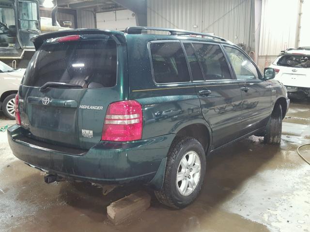 JTEHF21A920095578 - 2002 TOYOTA HIGHLANDER GREEN photo 4