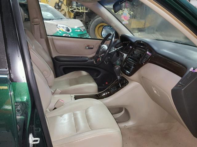 JTEHF21A920095578 - 2002 TOYOTA HIGHLANDER GREEN photo 5