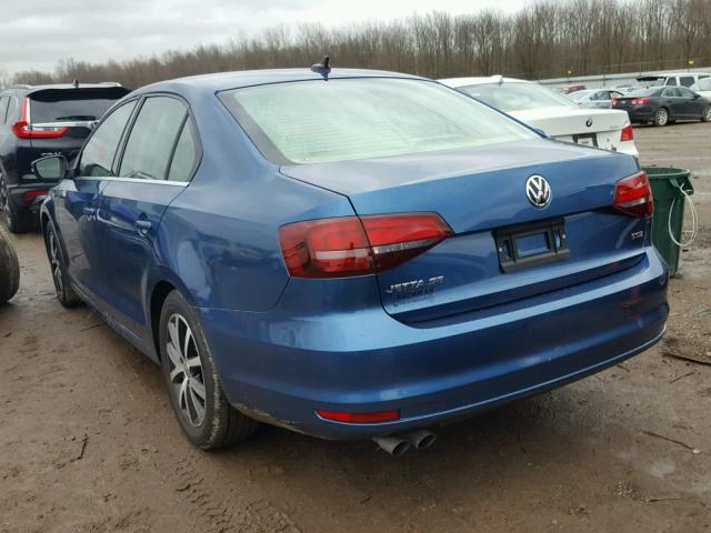 3VWDB7AJ1HM317433 - 2017 VOLKSWAGEN JETTA SE BLUE photo 3