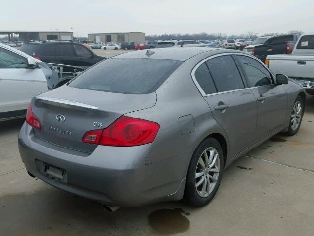 JNKBV61E38M201661 - 2008 INFINITI G35 CHARCOAL photo 4