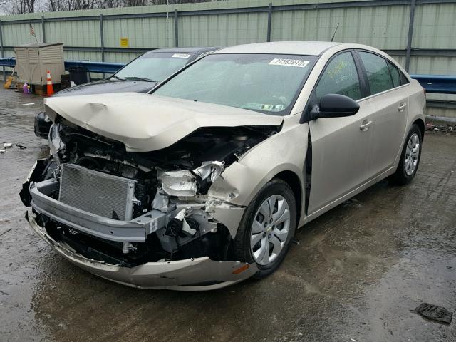 1G1PC5SH2C7244971 - 2012 CHEVROLET CRUZE LS BEIGE photo 2