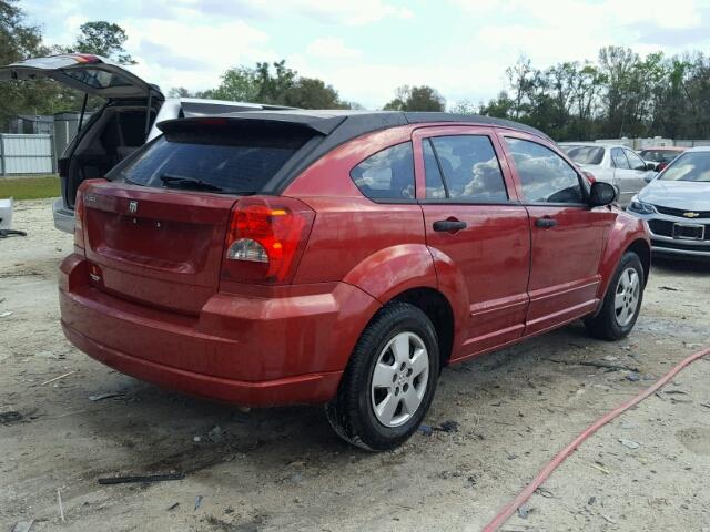 1B3HB28BX7D178064 - 2007 DODGE CALIBER RED photo 4