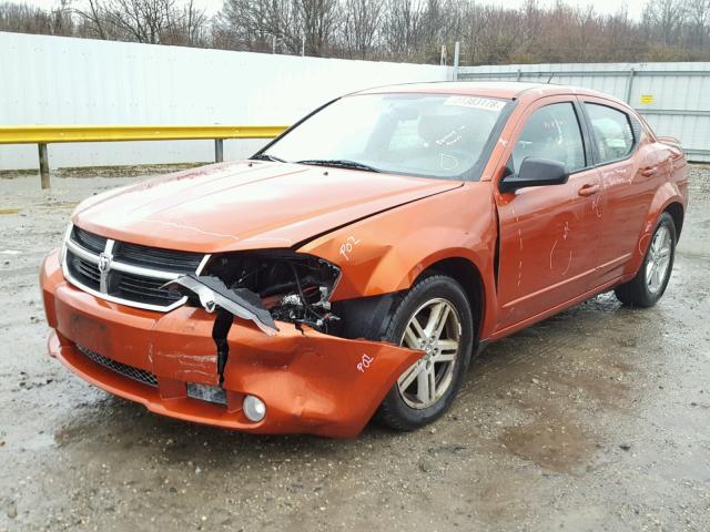 1B3LC56K78N690386 - 2008 DODGE AVENGER SX ORANGE photo 2