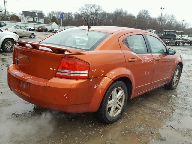 1B3LC56K78N690386 - 2008 DODGE AVENGER SX ORANGE photo 4