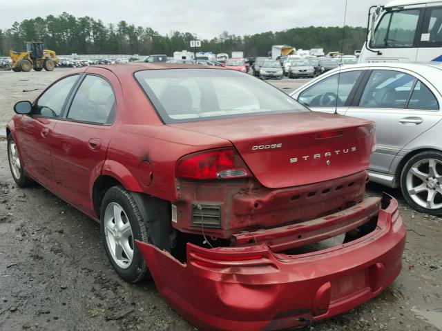 1B3EL46X14N177028 - 2004 DODGE STRATUS SX BURGUNDY photo 3