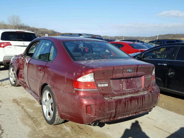 4S3BL616697211732 - 2009 SUBARU LEGACY 2.5 MAROON photo 3