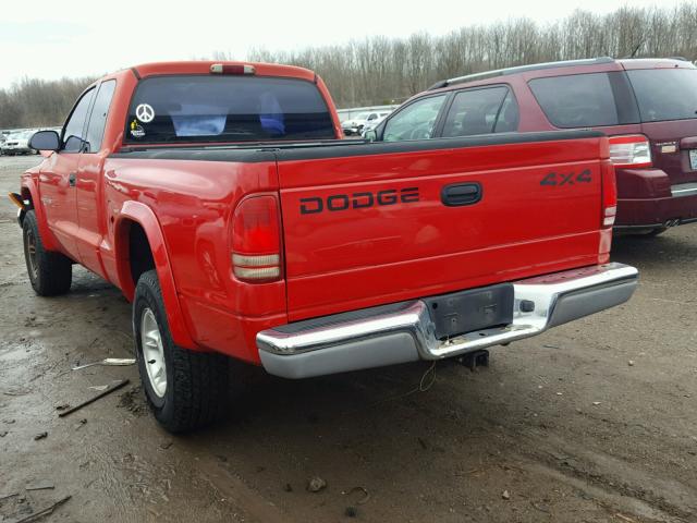 1B7GG22X3YS575578 - 2000 DODGE DAKOTA RED photo 3