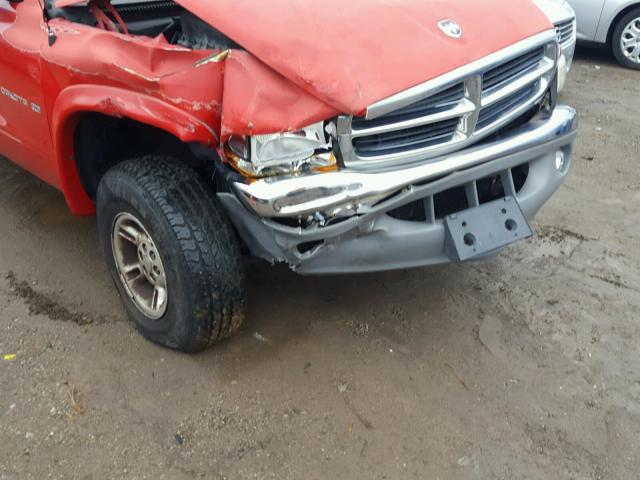 1B7GG22X3YS575578 - 2000 DODGE DAKOTA RED photo 9