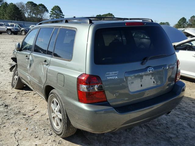 JTEDP21A560095028 - 2006 TOYOTA HIGHLANDER GREEN photo 3