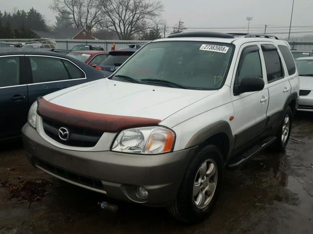 4F2CZ94174KM16308 - 2004 MAZDA TRIBUTE LX WHITE photo 2