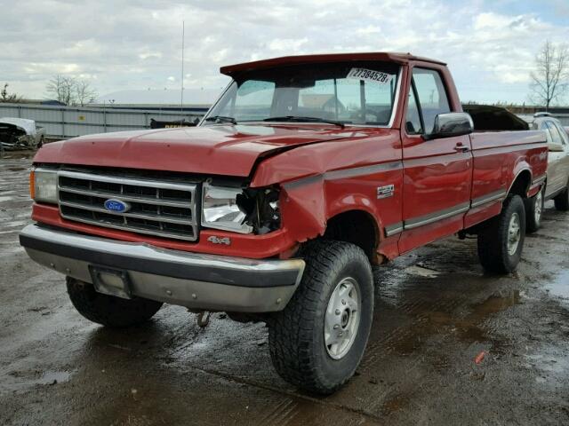 1FTEF26Y9KLB40983 - 1989 FORD F250 RED photo 2