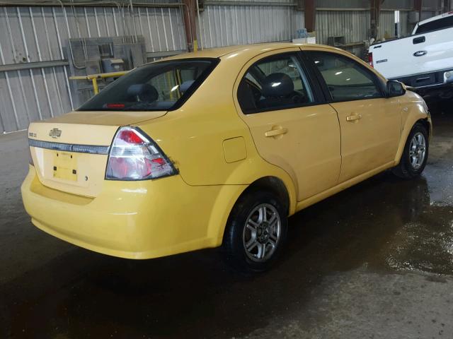 KL1TD56687B093673 - 2007 CHEVROLET AVEO BASE Դեղին լուսանկար 4