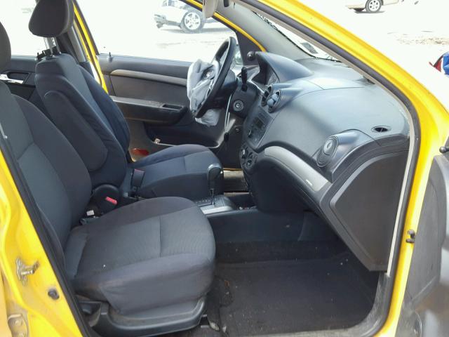 KL1TD56687B093673 - 2007 CHEVROLET AVEO BASE Դեղին լուսանկար 5