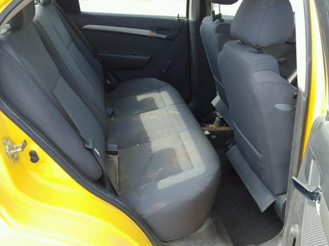 KL1TD56687B093673 - 2007 CHEVROLET AVEO BASE Դեղին լուսանկար 6