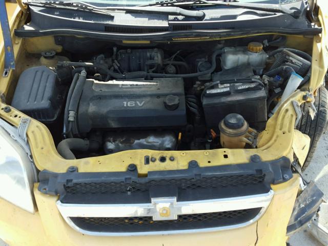 KL1TD56687B093673 - 2007 CHEVROLET AVEO BASE Դեղին լուսանկար 7