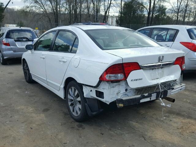 1HGFA16939L014040 - 2009 HONDA CIVIC EXL WHITE photo 3