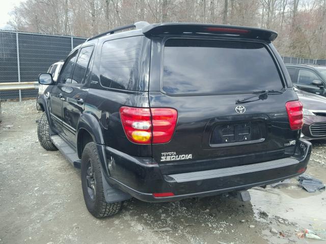 5TDZT38A31S004068 - 2001 TOYOTA SEQUOIA LI BLACK photo 3