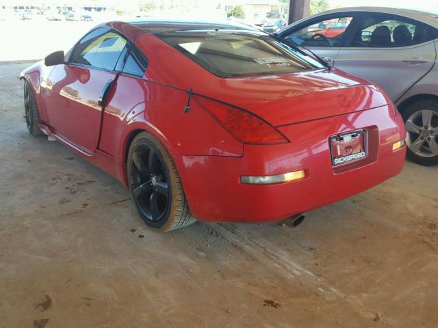 JN1BZ34D68M705468 - 2008 NISSAN 350Z COUPE RED photo 3