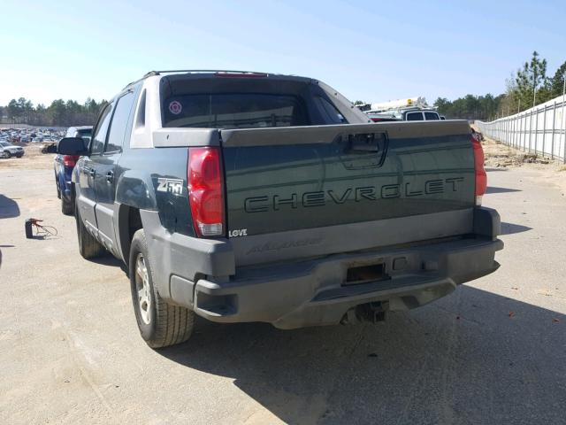 3GNEC13T42G169288 - 2002 CHEVROLET AVALANCHE GREEN photo 3