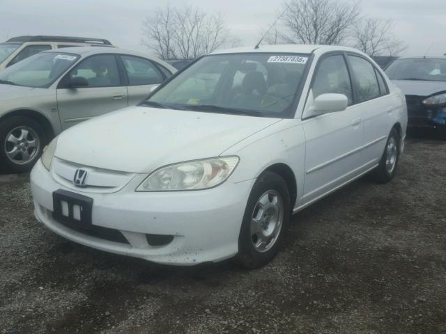 JHMES96615S001667 - 2005 HONDA CIVIC HYBR WHITE photo 2